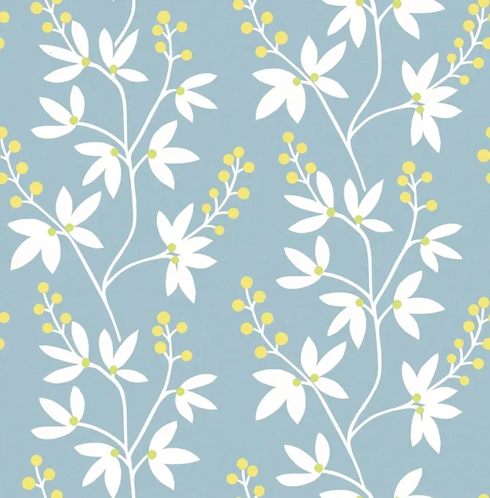 A-Street Prints 2901-25442 Linnea Elsa Light Blue Botanical Trail Wallpaper