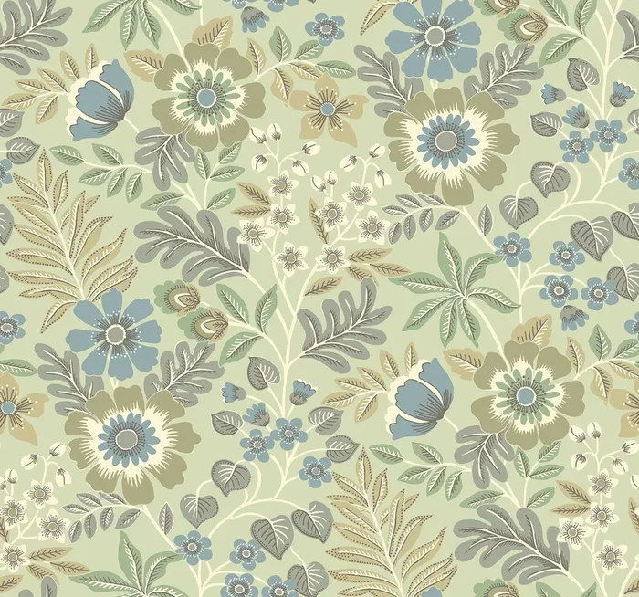 A-Street Prints 2970-87532 Voysey Green Floral Wallpaper