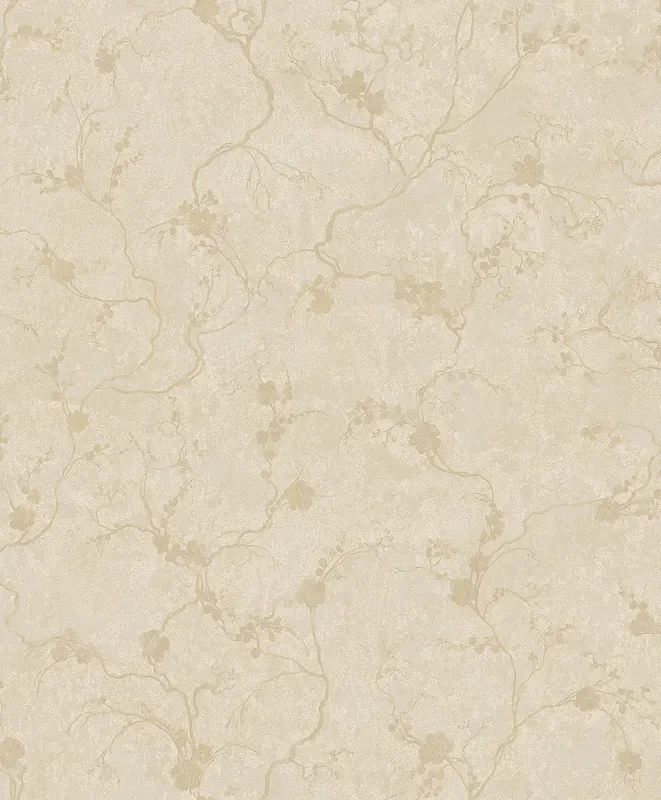 A-Street Prints 4105-86649 Mahina Gold Floral Vine Wallpaper