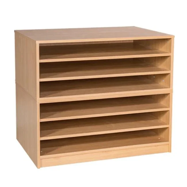 A1 Paper Wooden Storage Unit – 6 Fixed Shelves Moblie Or Static