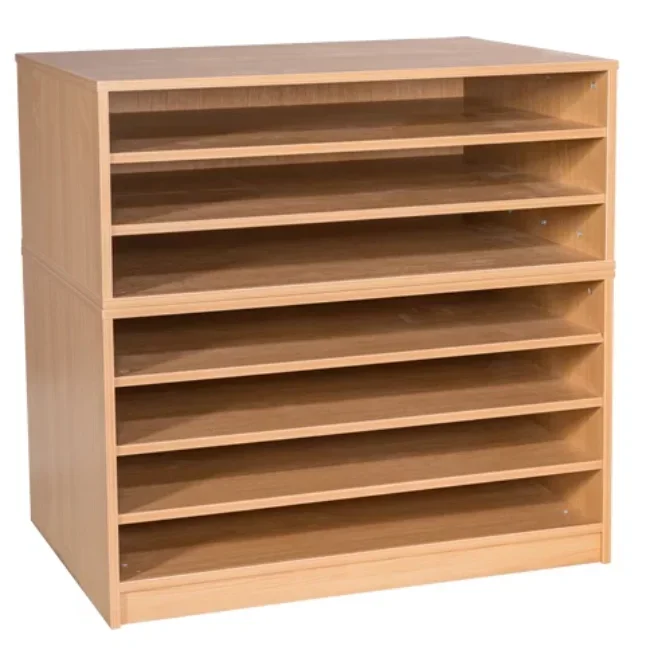 A1 Paper Wooden Storage Unit – 7 Fixed Shelves Moblie Or Static