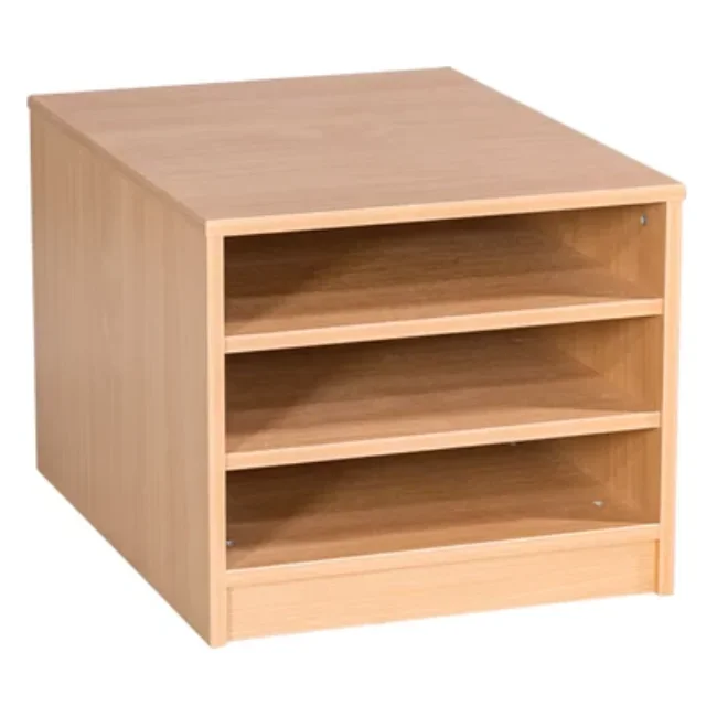 A2 Wooden Paper Store 3 Fixed Shelves A2 Mobile Or Static