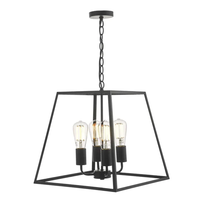 Academy Matt Black Lantern Ceiling Light