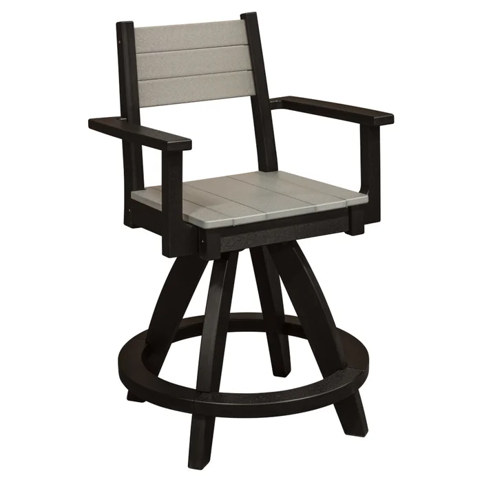 Acadia Poly 4 Piece Patio Swivel Chair Set (Counter & Bar Height Options)