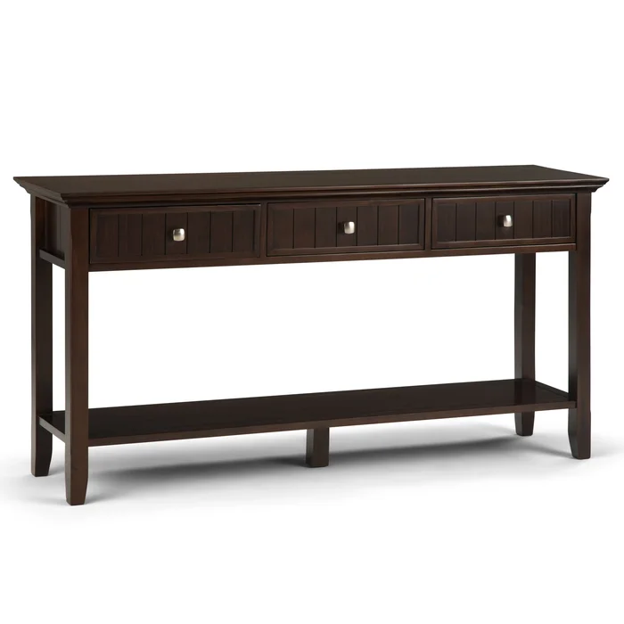 Acadian – Wide Console Sofa Table – Brunette Brown