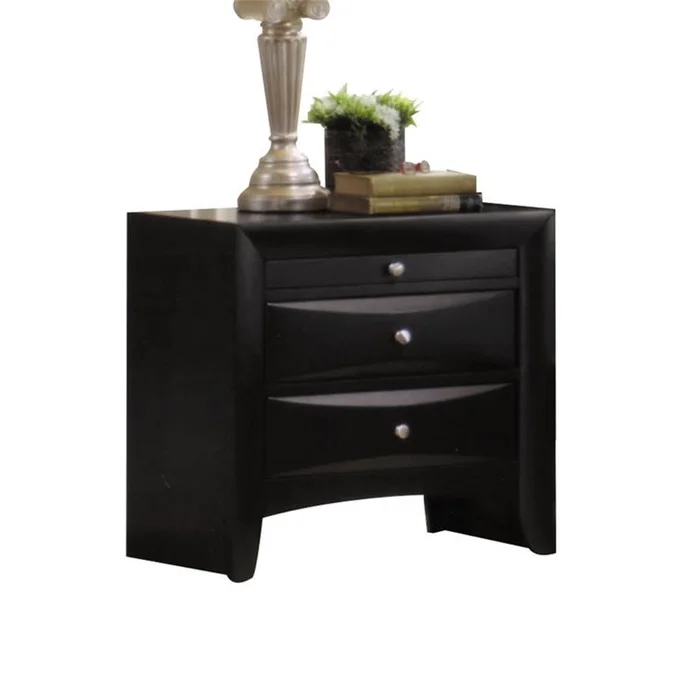 Acme 04163 Ireland black finish wood 2 drawer nightstand bed side end table
