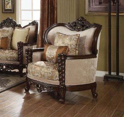 Acme 50687 Astoria grand frederick devayne walnut finish wood fabric oversized accent chair