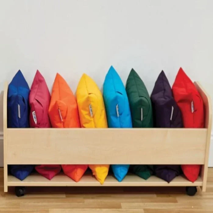 Acorn Square Floor Bean Cushion Set of 8 + Storage Trolley