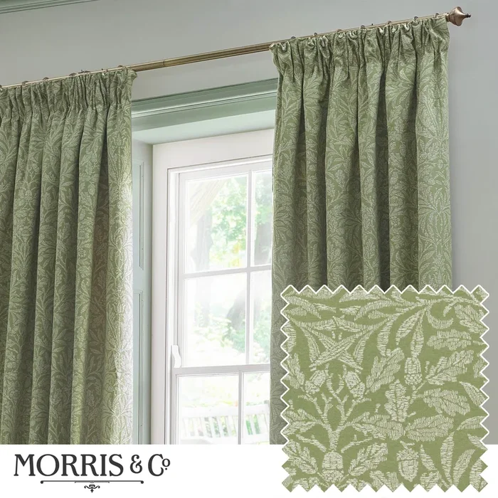 ACORN TONAL 117X182 PENCIL PLEAT CURTAINS SAGE