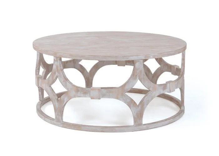 Adastra Round Coffee Table , Ivory Wood
