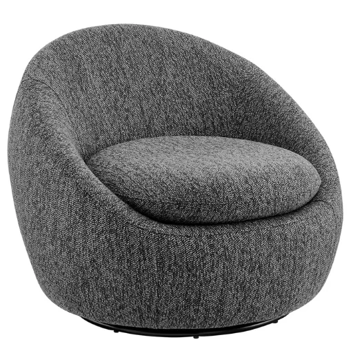 Adelmo Swivel Accent Chair in Prussian Charcoal