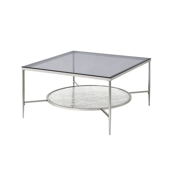 Adelrik – Coffee Table – Glass & Chrome Finish