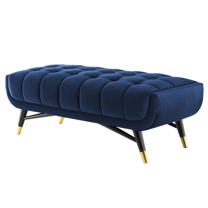 Adept 47.5″ Performance Velvet Bench, Velvet, Dark Blue, 19576