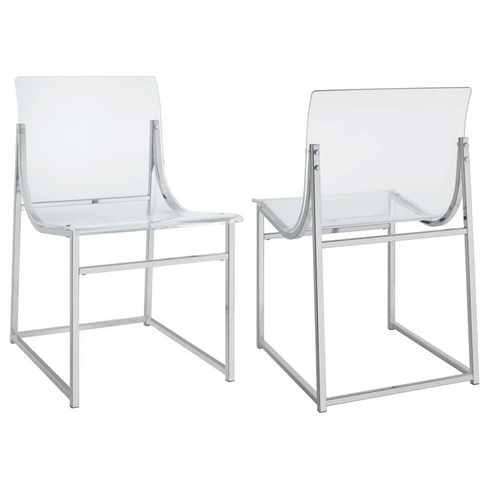Adino – Acrylic Dining Side Chair (Set of 2) – Chrome