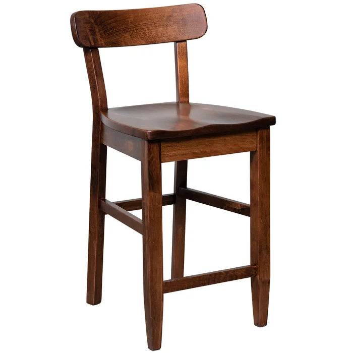 Advance Modern Wood Bar Stools with Low Backs