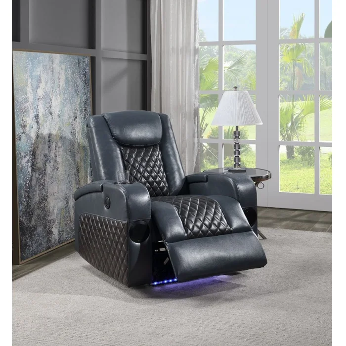 Alair – Power Motion Recliner With Bluetooth, Wireless Charger & Cupholder – Blue