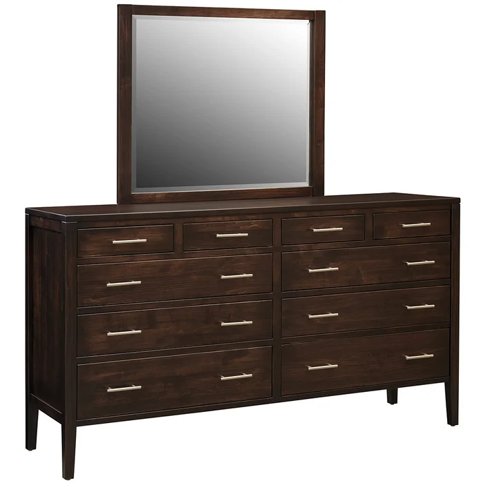 Albany Square Modern Wooden Triple Dresser with Mirror Option (In 4 Sizes)