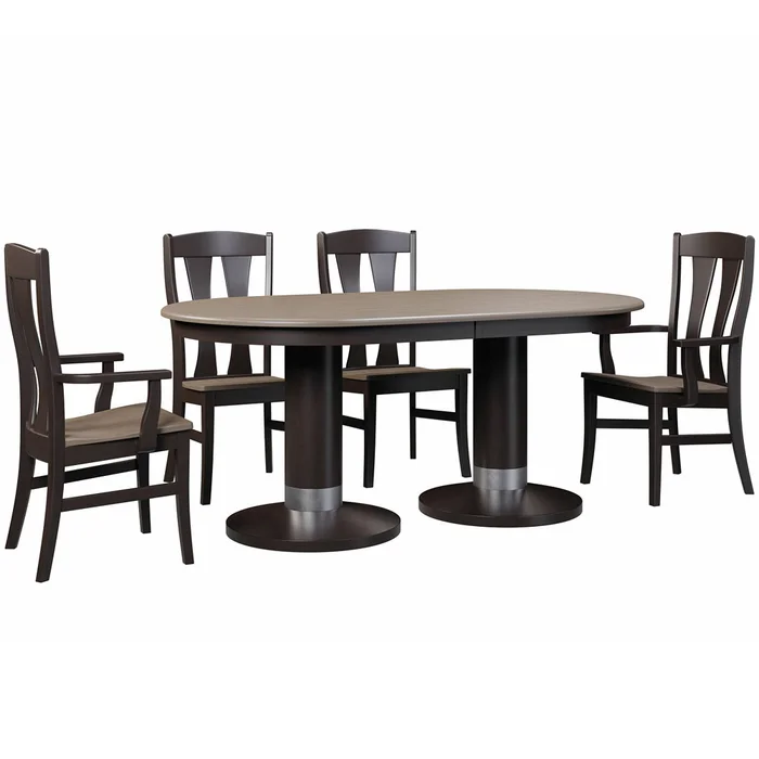 Alcoe Oval Double Pedestal Dining Set