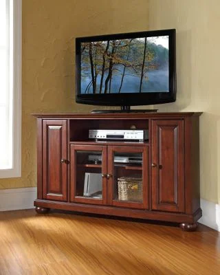 Alexandria 48″ Corner TV Stand in Vintage Mahogany – CROSLEY-KF10006AMA