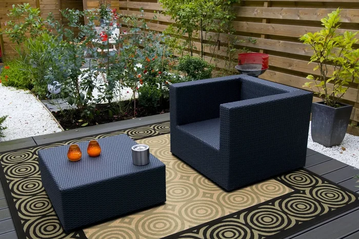 Alfresco ALF-9509 5ft Round Machine Woven Indoor/Outdoor Area Rug