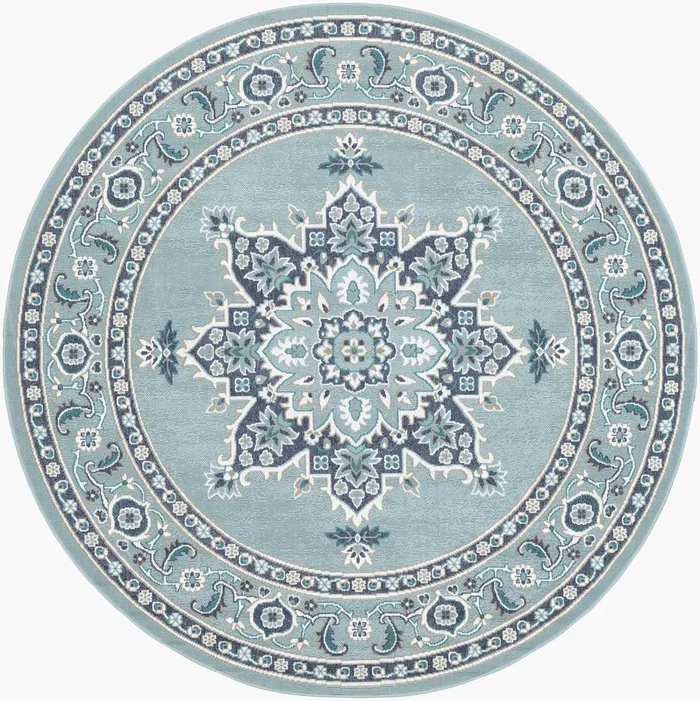 Alfresco ALF-9687 7ft Round Machine Woven Indoor/Outdoor Area Rug