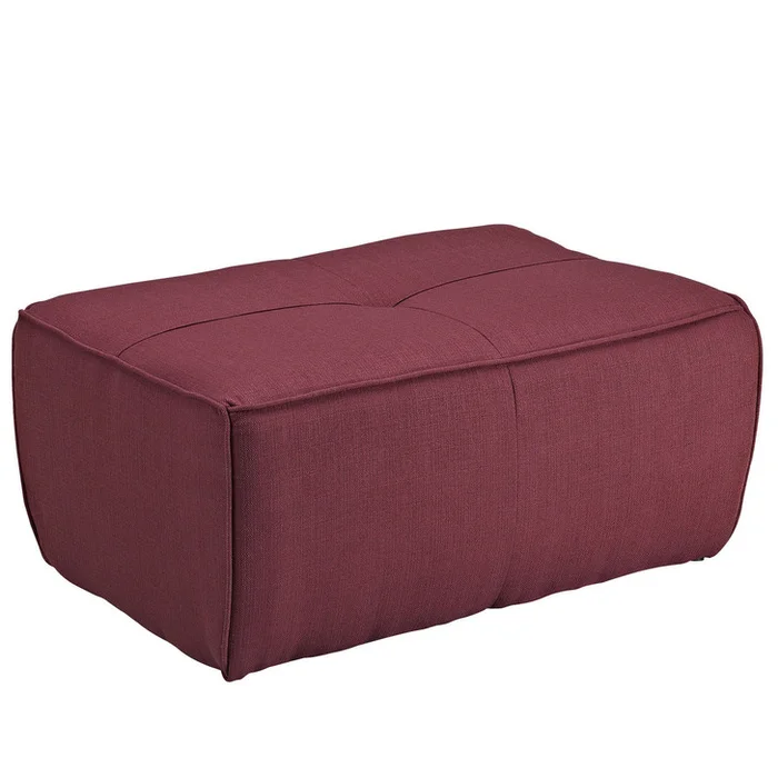 Align Upholstered Ottoman in Berry