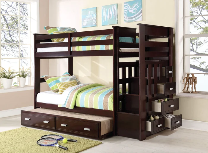 Allentown – Twin / Twin Bunk Bed With Trundle Storage – Espresso