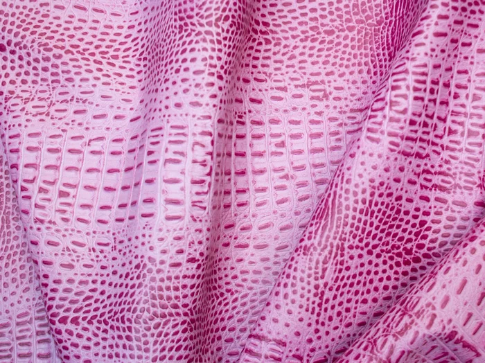 Alligator Hand Tipped Embossed Pink Cowhide