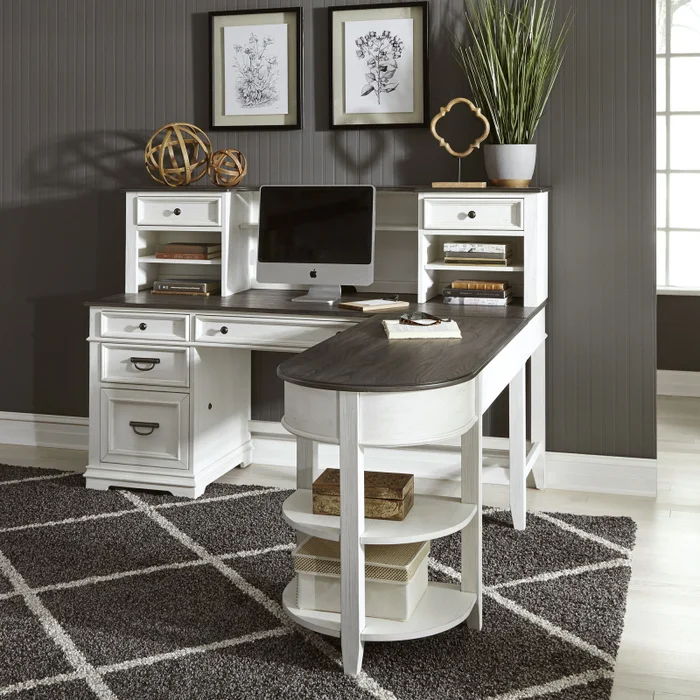 Allyson Park – L Shaped Desk With Hutch