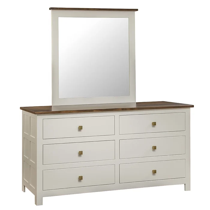 Alto Modern Farmhouse 6-Drawer Dresser with Mirror Option (In 2 Sizes)