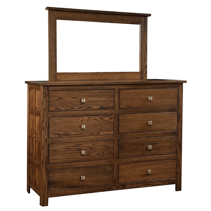 Alto Modern Mission 8-Drawer Dresser with Mirror Option (In 2 Sizes)
