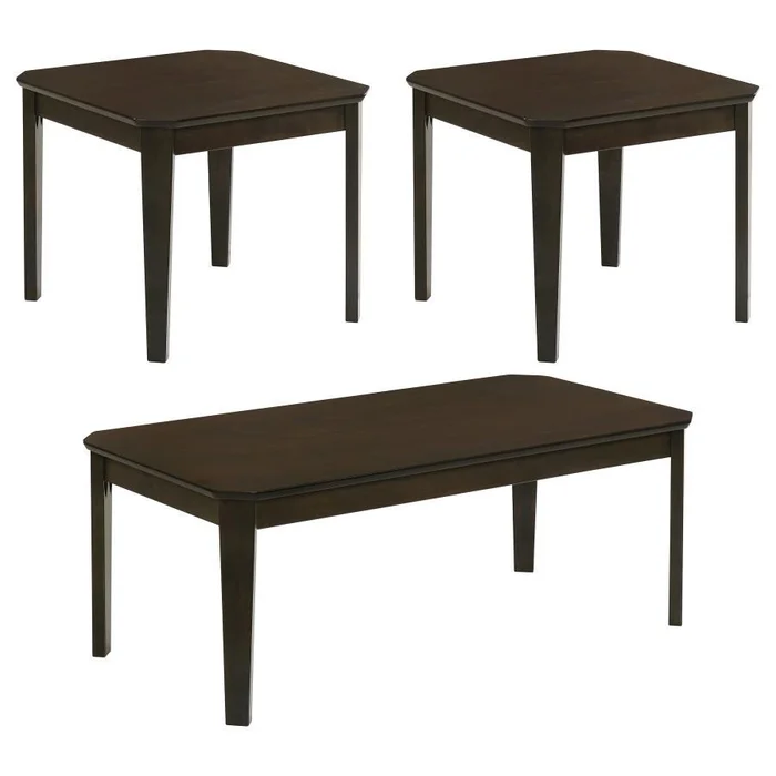 Amaro – 3 Piece Coffee And End Table Set – Dark Brown