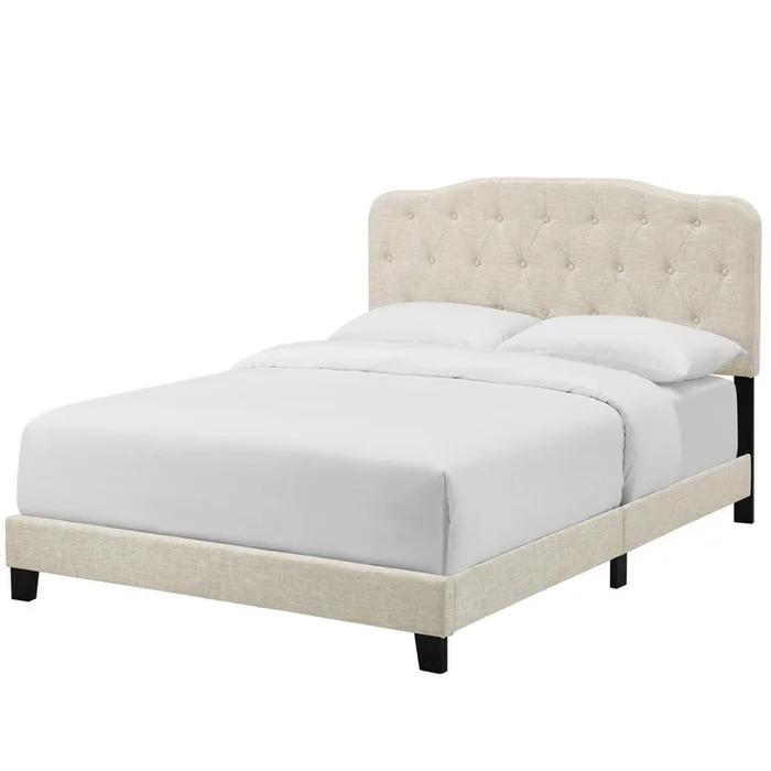 Amelia King Upholstered Fabric Bed, King Size, Fabric, Beige, 15492