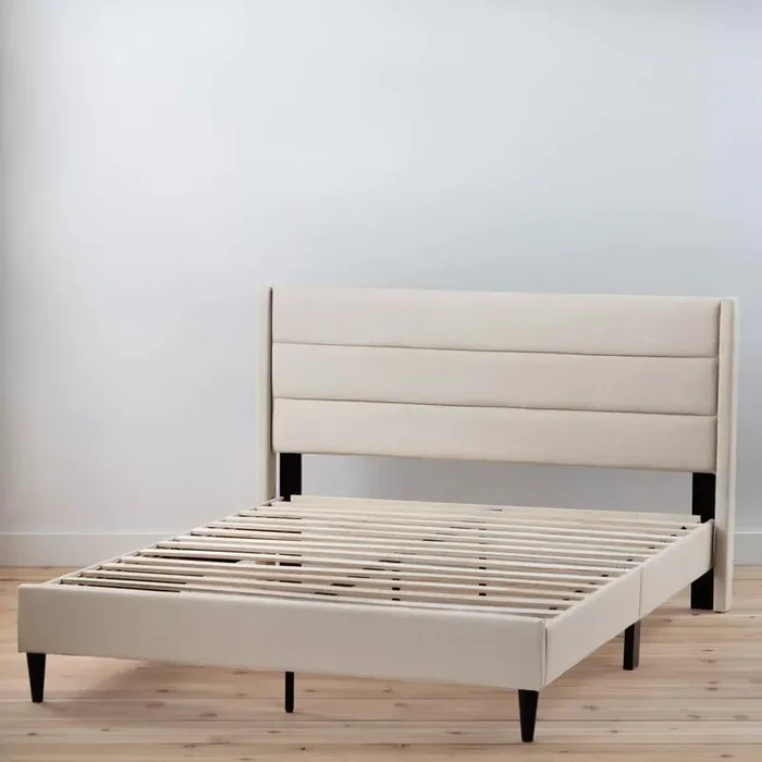 Amelia Upholstered Triple Lined Platform Bed – Brookside Home queen