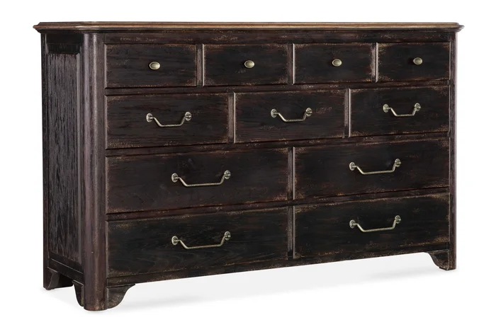 Americana Dresser with 11 Drawers – Black