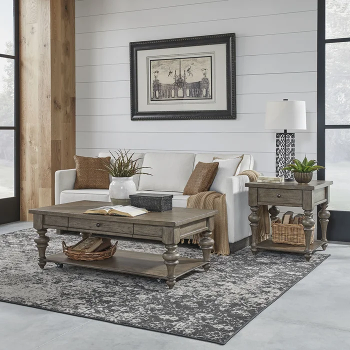 Americana Farmhouse – 3 Piece Table Set (1 Cocktail 2 End Tables)