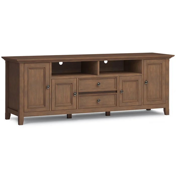 Amherst – Wide TV Media Stand – Rustic Natural Aged Brown