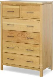 Amish Crafted Solid Cherry Wood Maverick Chest of Drawers in Natural Finish
