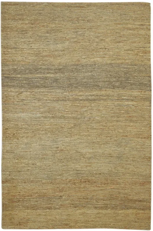 Anastasie Gold Jute Rug 5′ X 8′ Modern Hand Knotted Scandinavian Solid