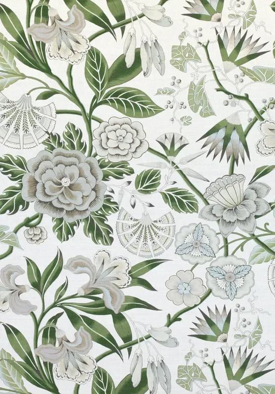 Anna French AF9622 CLEO Green and White Fabric