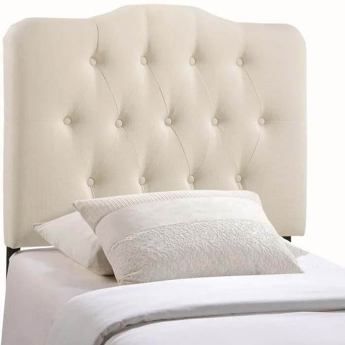 Annabel Twin Fabric Headboard, Ivory Fabric