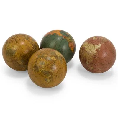 Antique Finish Globe 4″ Spheres (Set of 4) – IMAX – 5555-4