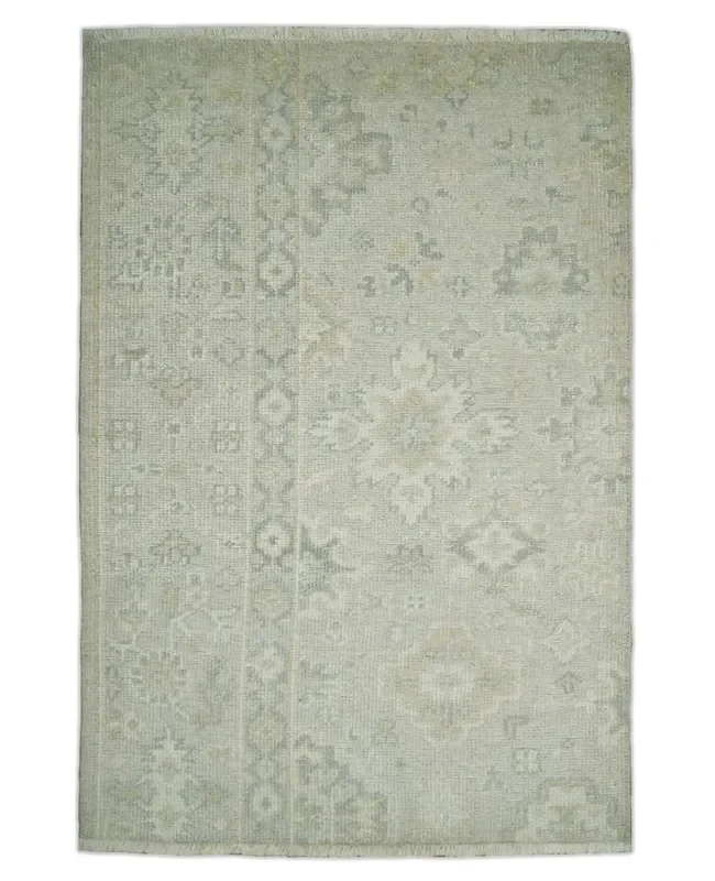 Antique Persian 2×3 Beige and Gray Hand Knotted Entryway Wool Area Rug | TRD3304823