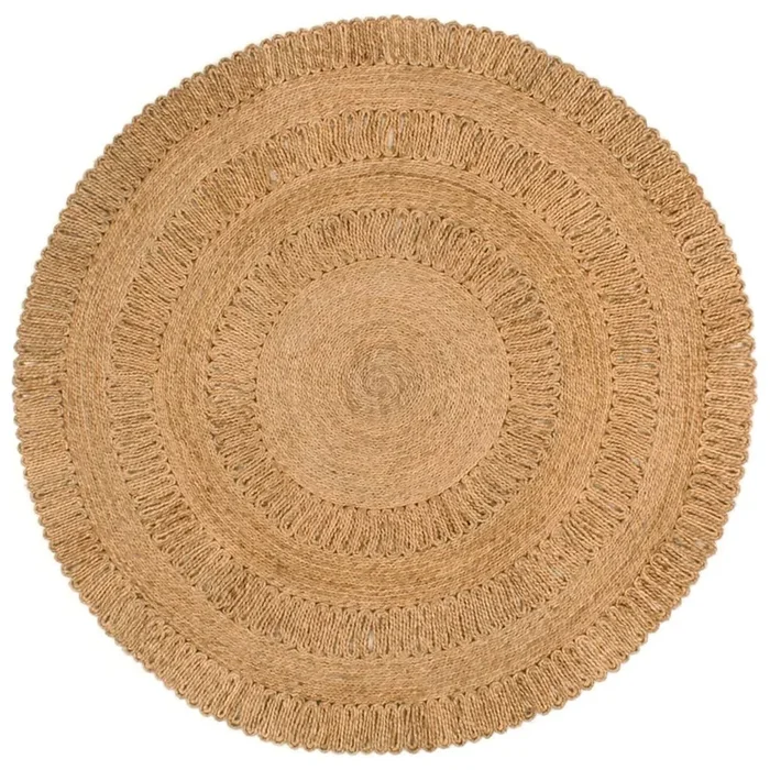 Area Rug Hand-Braided Jute Round