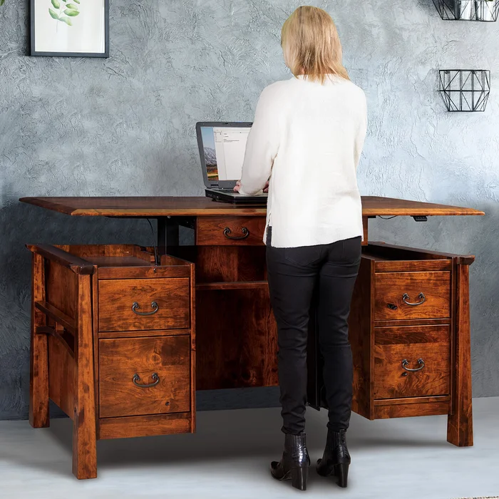 Artesa Amish Solid Wood Executive Sit Stand Desk