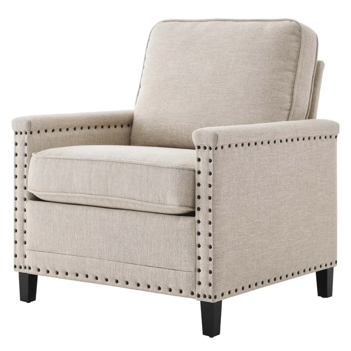Ashton Upholstered Fabric Armchair, Fabric, Beige, 20834