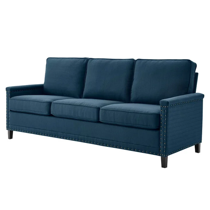 Ashton Upholstered Fabric Sofa, Fabric, Navy Blue, 20819