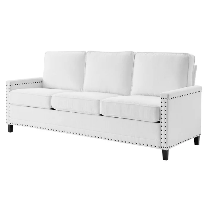 Ashton Upholstered Fabric Sofa, Fabric, White, 20824