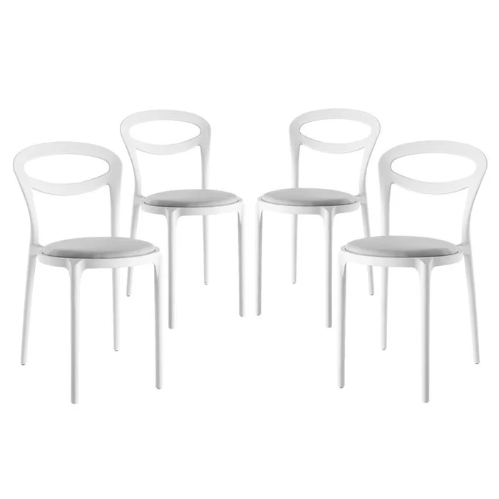 Assist Dining Side Chair Set of 4, Grey, Fabric 11286