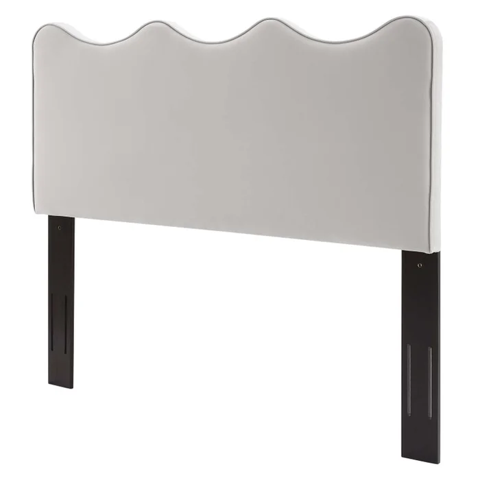 Athena Performance Velvet King/California King Headboard, Velvet, Light Grey Gray, 22361